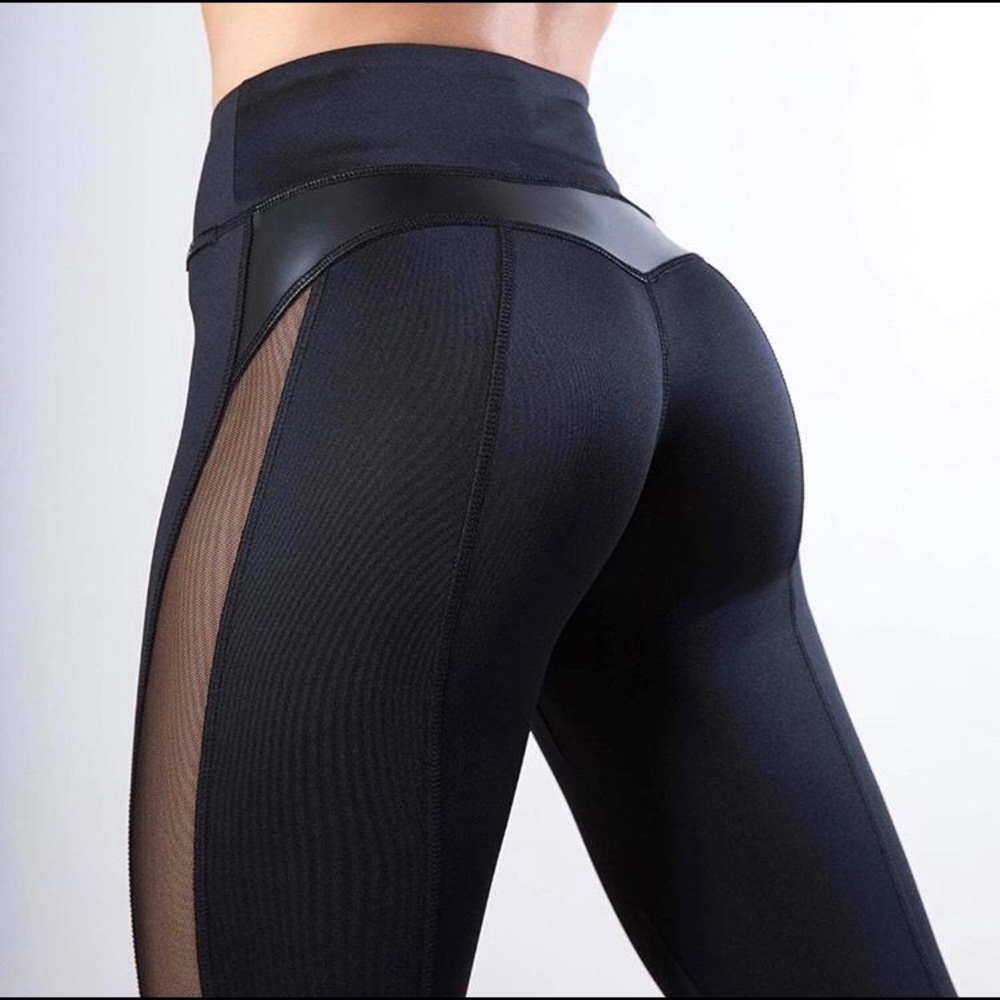 Super cute heart leather sheer leggings!